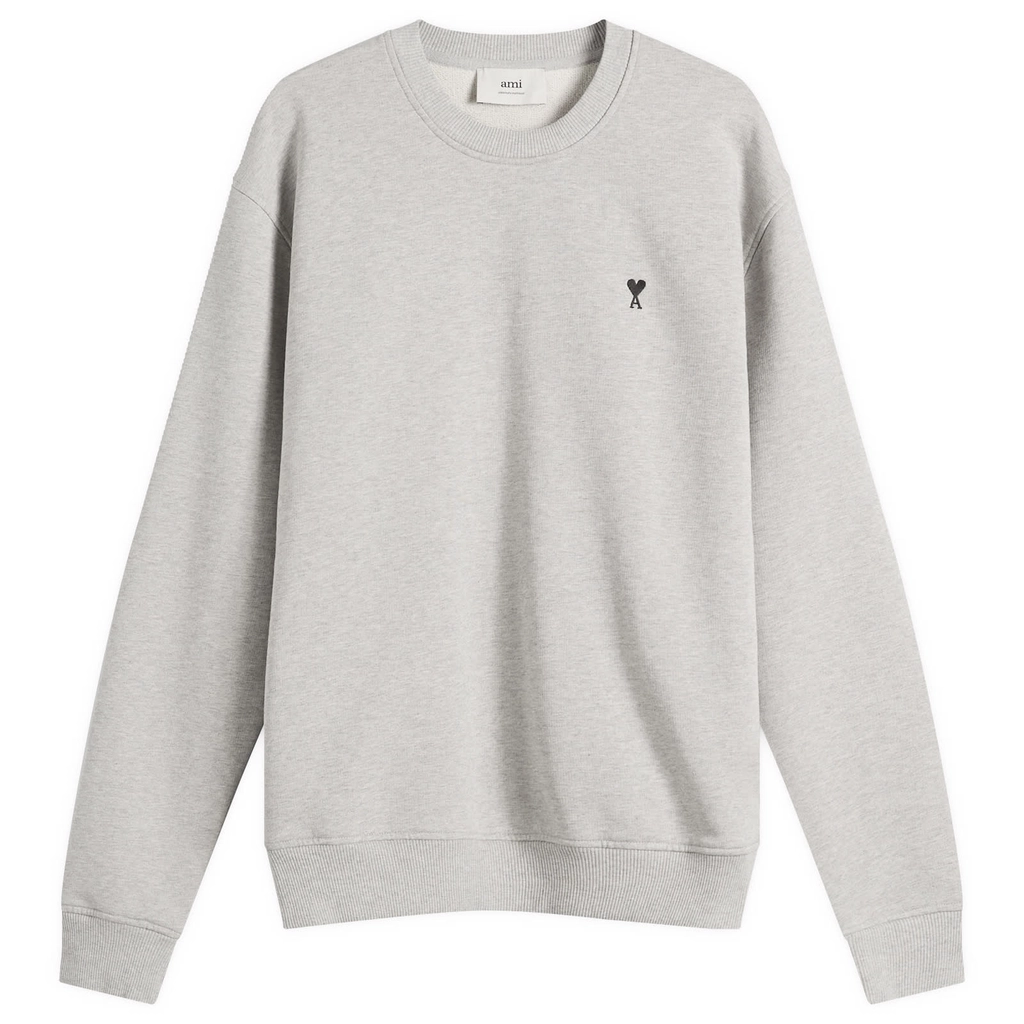 AMI Paris Men's Loopback Light Fleece ADC Sweatshirt Gris Cendre Chine